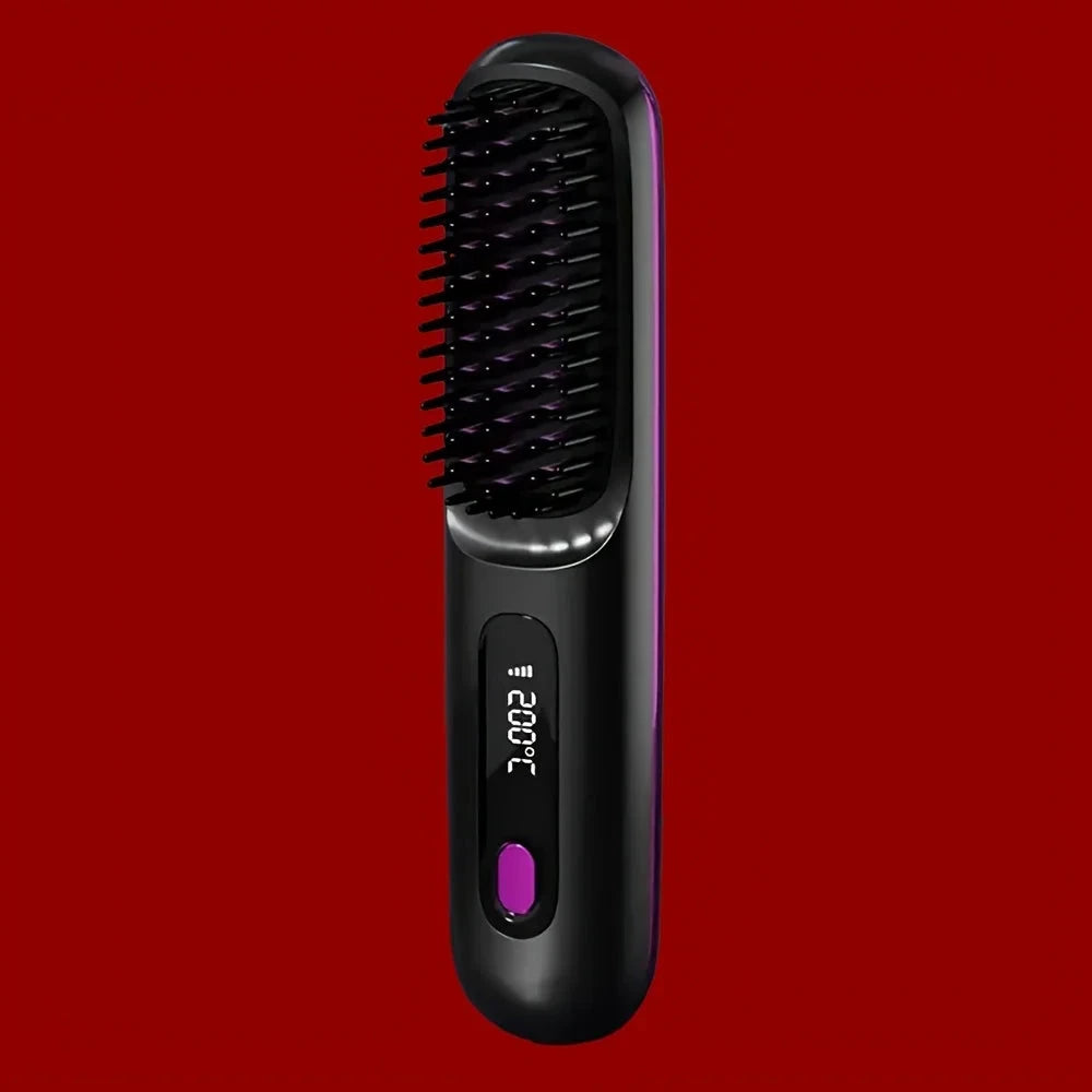 Electric Hot Comb Hair Straightener - Negative Ion Anti-Scald Styling Brush | JUST FIT IN JUST FIT IN