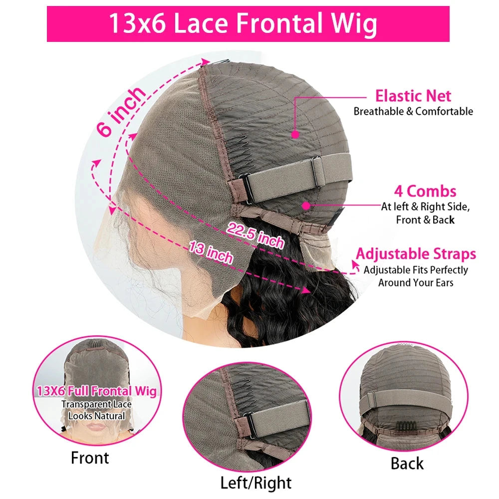 HD Transparent Lace 200 Density 13x4 13x6 Full Frontal Lace 99j Burgundy Preplucked Colored Deep Wave Frontal Human Hair Wig JUST FIT IN