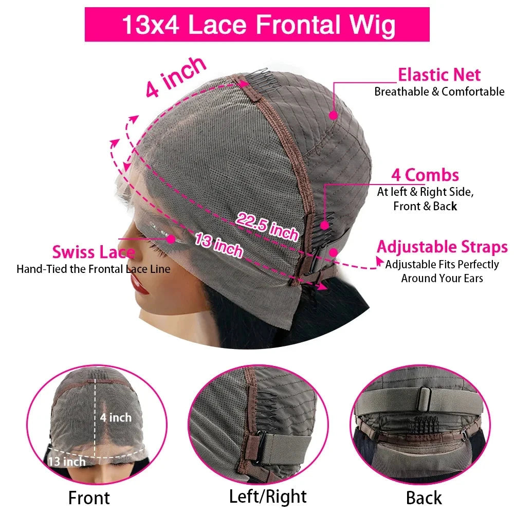 99J Burgundy Human Hair Wine Red Colored Short Bob Wigs 13x4 Straight Lace Frontal Human Hair For Women 13*4 Frontal Wig JUST FIT IN