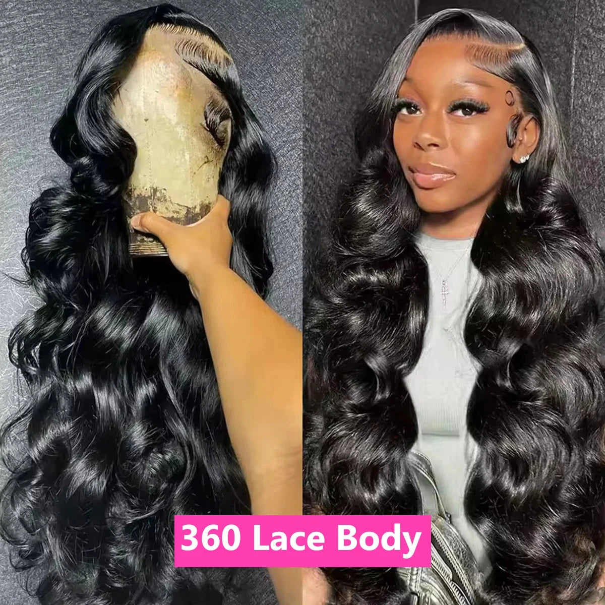 Bling Body Wave 13x4 Lace Front Wig Human Hair WigsBrazilian Hair Pre Plucked 180 Density 13x6 Lace Frontal Wig For Black Women JUST FIT IN
