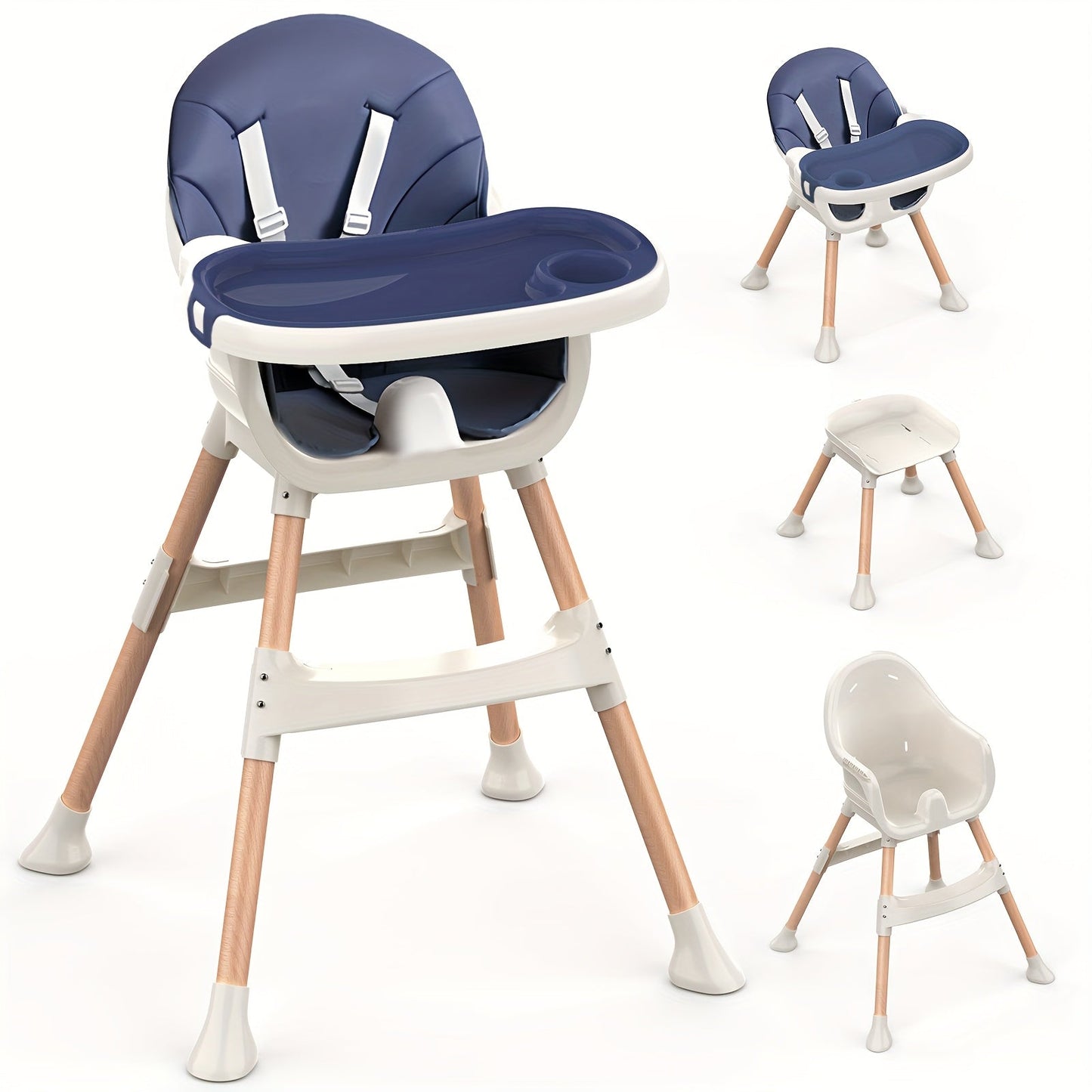 Modern Portable Baby High Chair - Adjustable Height with Double Tray JUST FIT IN