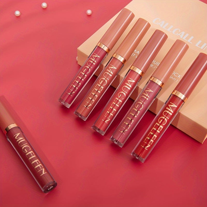 6-Pack Velvet Matte Liquid Lipstick Set - Non-Stick Lip Glaze JUST FIT IN