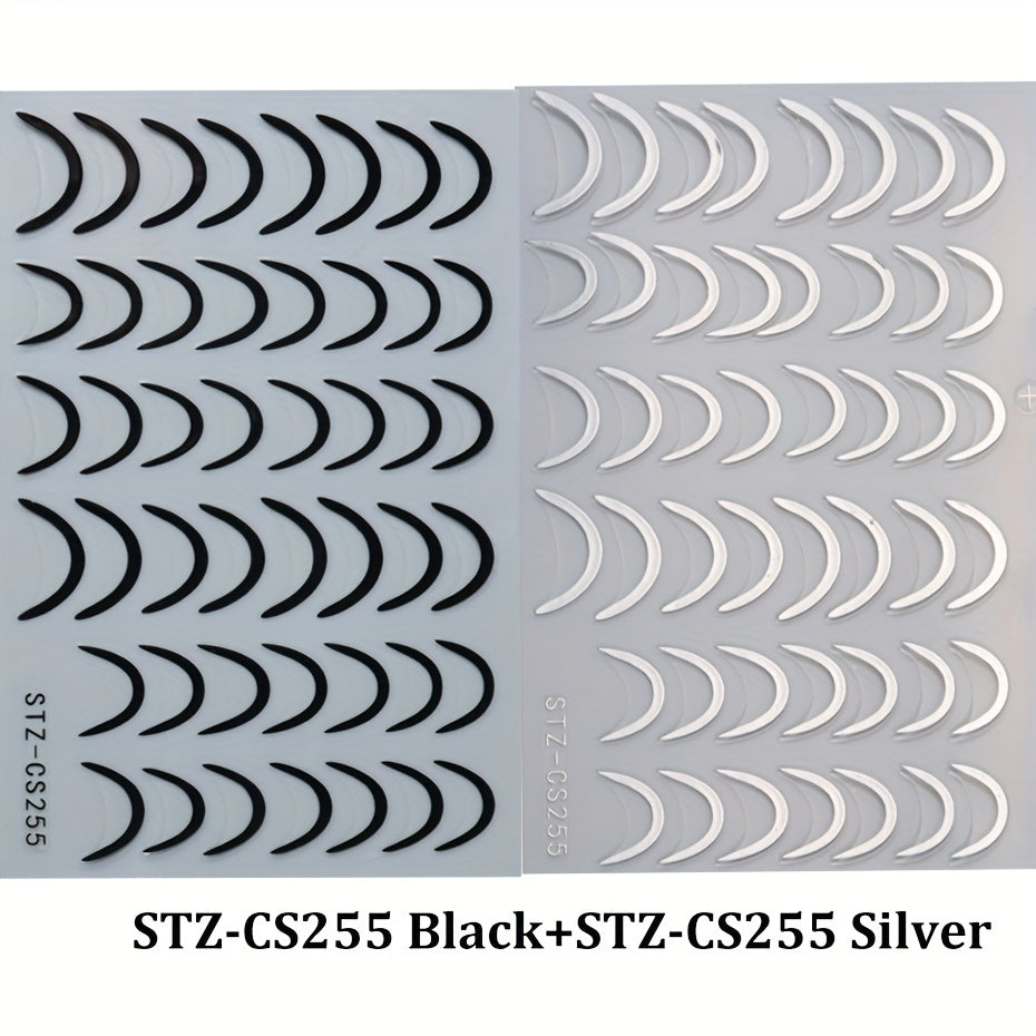 3D French Tip Nail Stickers - Self-Adhesive Metallic Nail Art Decals | JUST FIT IN JUST FIT IN