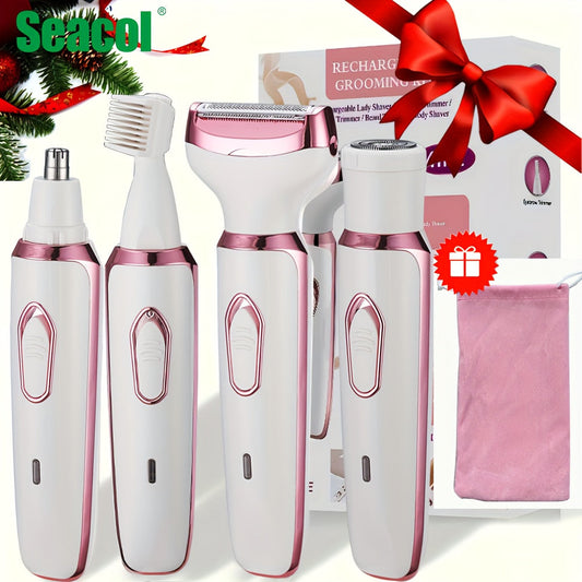 4-in-1 Women's Electric Hair Remover - USB Rechargeable Trimmer Set JUST FIT IN