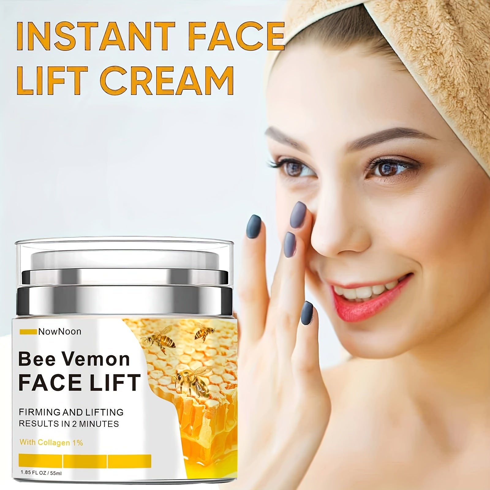 Bee Venom Instant Face Lift Cream - Tightens & Firms Skin with Hyaluronic Acid JUST FIT IN