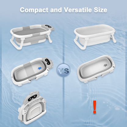Foldable Baby Bath Tub - Portable with Non-Slip Cushion (0-24 Months) JUST FIT IN