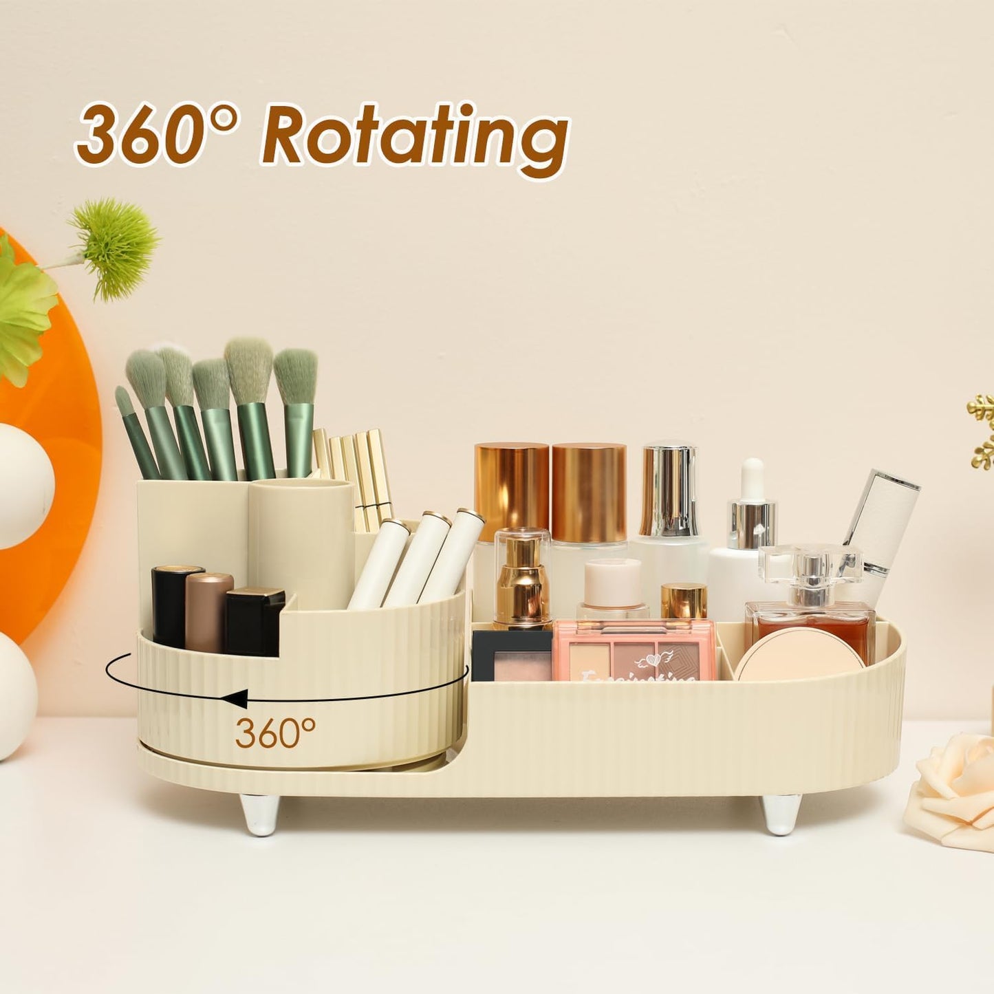 360° Rotating Makeup Organizer - Large Capacity Cosmetic Storage JUST FIT IN