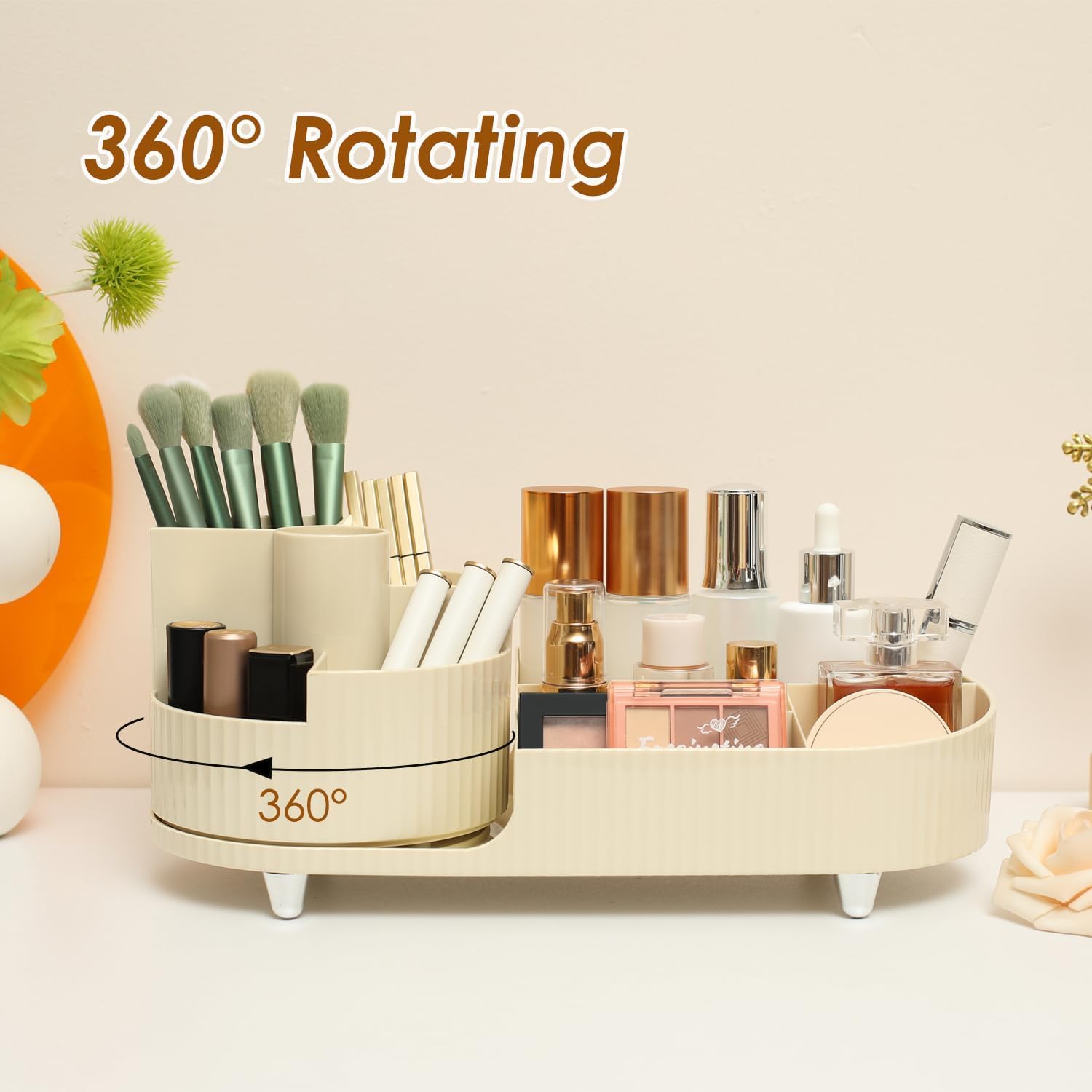 360° Rotating Makeup Organizer - Large Capacity Cosmetic Storage JUST FIT IN