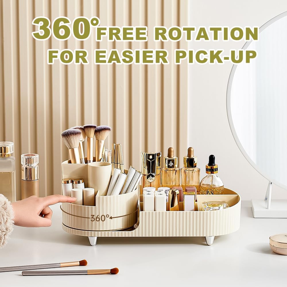 360° Rotating Makeup Organizer - Large Capacity Cosmetic Storage JUST FIT IN