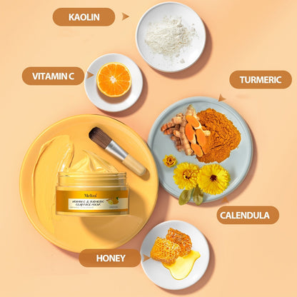 Turmeric & Vitamin C Deep Cleansing Facial Mask - Pore Refining Mud Mask JUST FIT IN