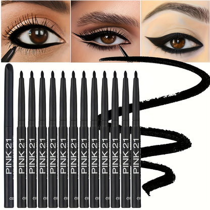 12pcs Waterproof Eyeliner Set - Long-Lasting Matte Black Formula JUST FIT IN