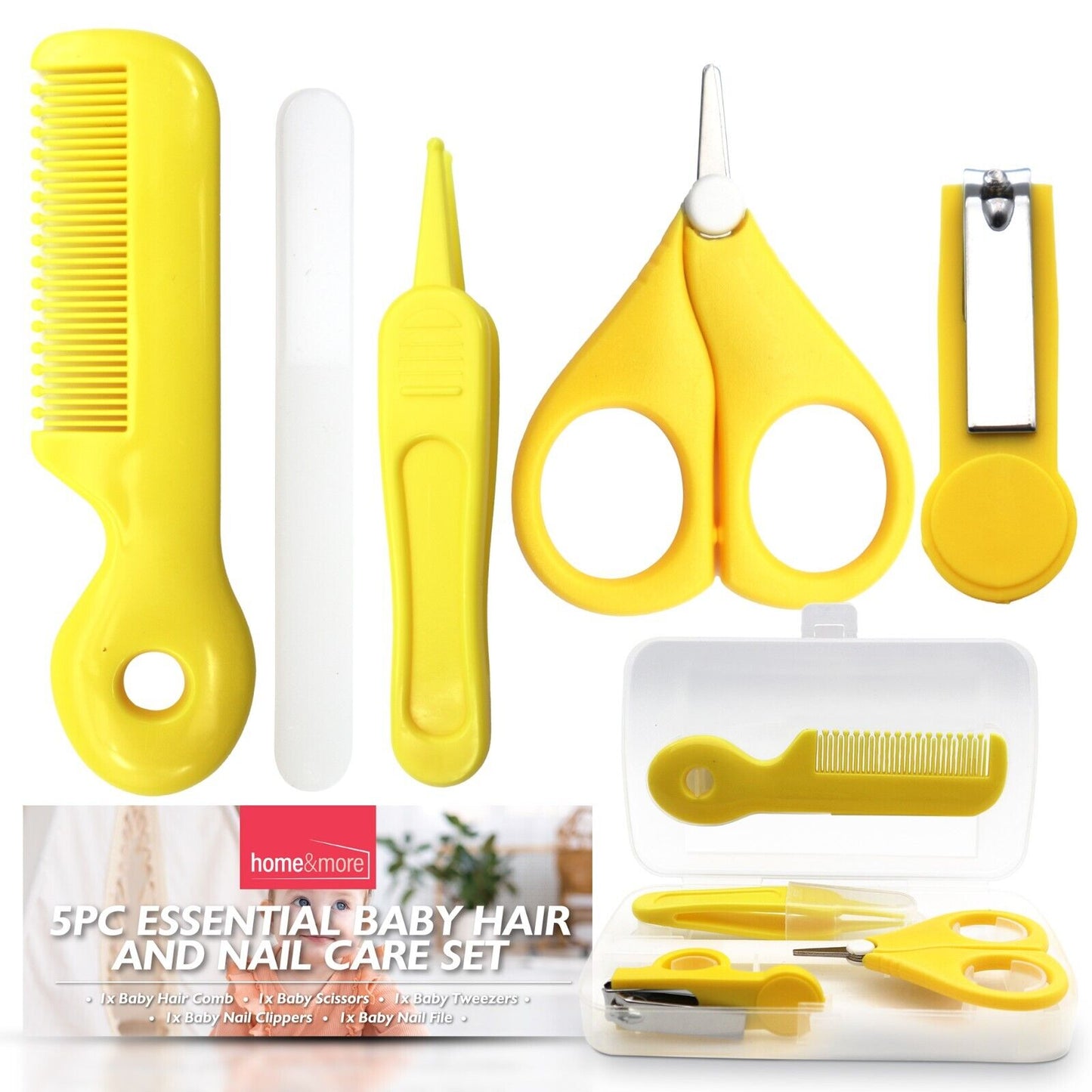 5-Piece Baby Grooming Kit - Newborn Healthcare Set with Nail Clippers, Scissors & Comb JUST FIT IN