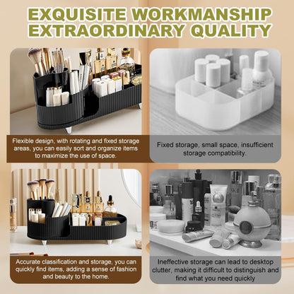 360° Rotating Makeup Organizer - Large Capacity Cosmetic Storage JUST FIT IN