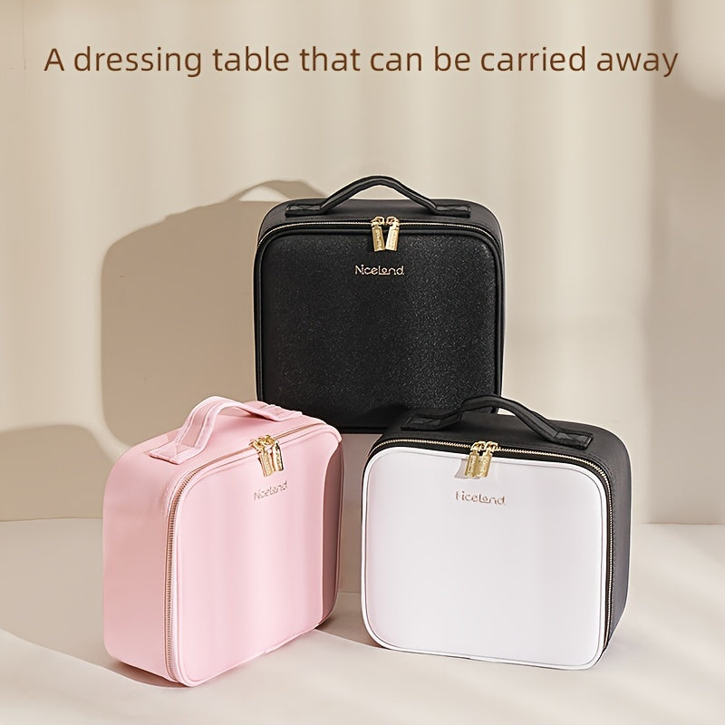 Portable Makeup Storage Case with LED Mirror - Travel Cosmetic Organizer | JUST FIT IN JUST FIT IN