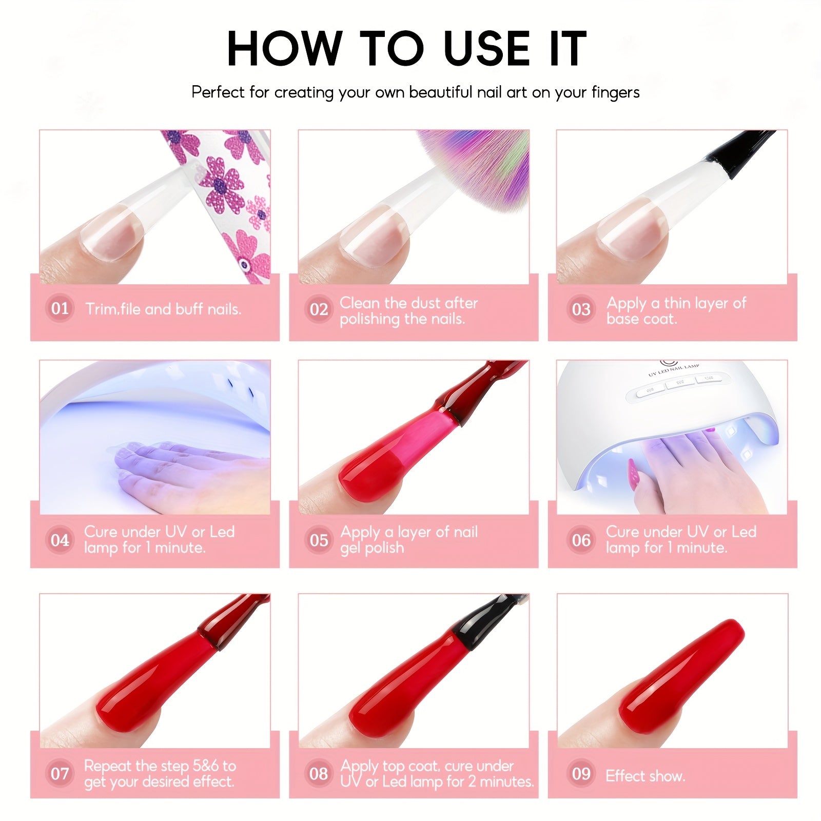 PEACECOLOR Gel Nail Polish Kit - 26 Piece Set with LED Lamp JUST FIT IN