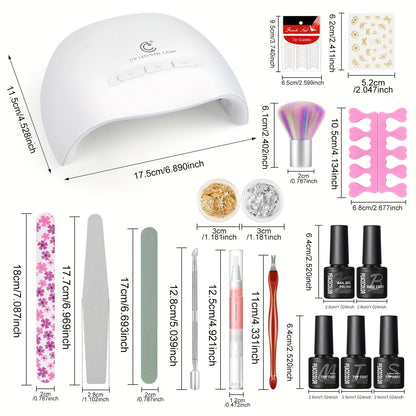 PEACECOLOR Gel Nail Polish Kit - 26 Piece Set with LED Lamp JUST FIT IN