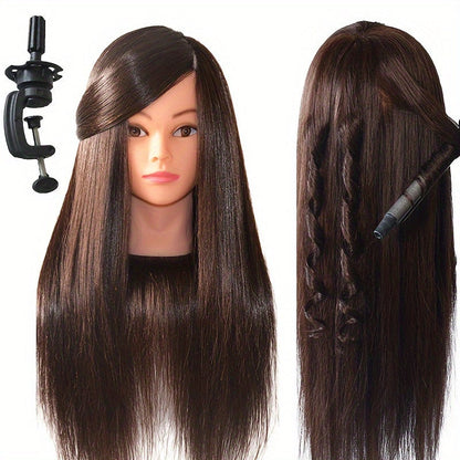 85% Human Hair Mannequin Head - Professional Training with Adjustable Stand JUST FIT IN