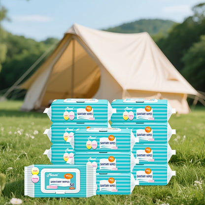 Mioszzi Travel Wipes - 6 Packs (300 Wipes Total) Non-Woven Cleaning Wipes JUST FIT IN