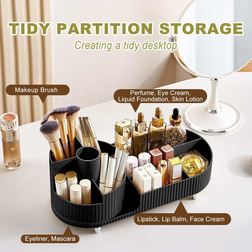 360° Rotating Makeup Organizer - Large Capacity Cosmetic Storage JUST FIT IN