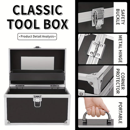 Professional Makeup Case with Mirror - Metal Cosmetic Organizer & Travel Box | JUST FIT IN JUST FIT IN