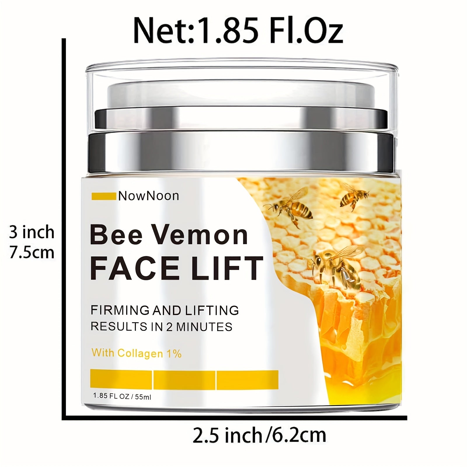 Bee Venom Instant Face Lift Cream - Tightens & Firms Skin with Hyaluronic Acid JUST FIT IN