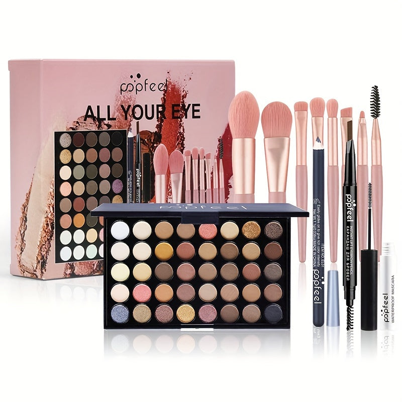 40 Color Eyeshadow Palette Makeup Set - Complete Starter Kit JUST FIT IN