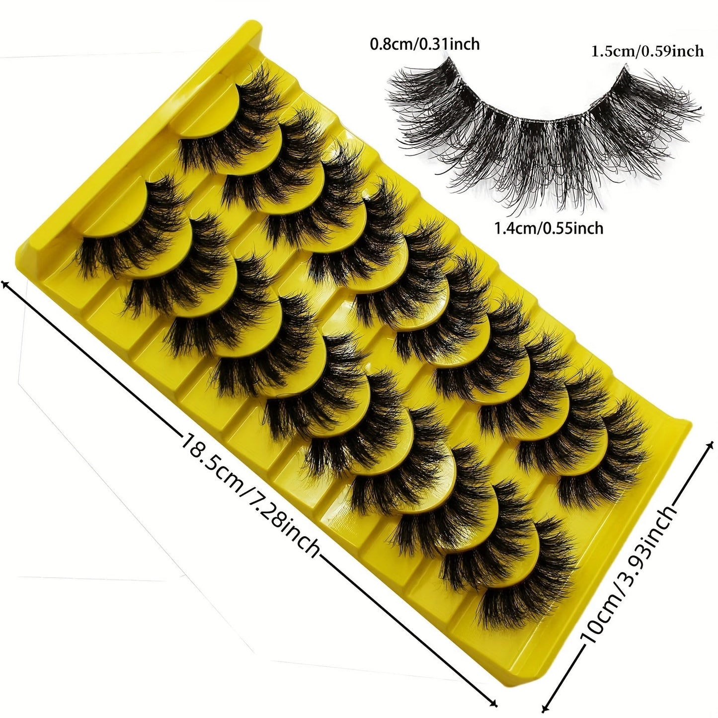 3D Russian Strip False Eyelashes - 10 Pairs Fluffy Dramatic Lashes JUST FIT IN