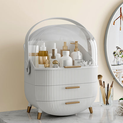 Multi-Function Makeup Organizer with Clear Lid - Dustproof Cosmetic Storage Box for Skincare & Jewelry JUST FIT IN
