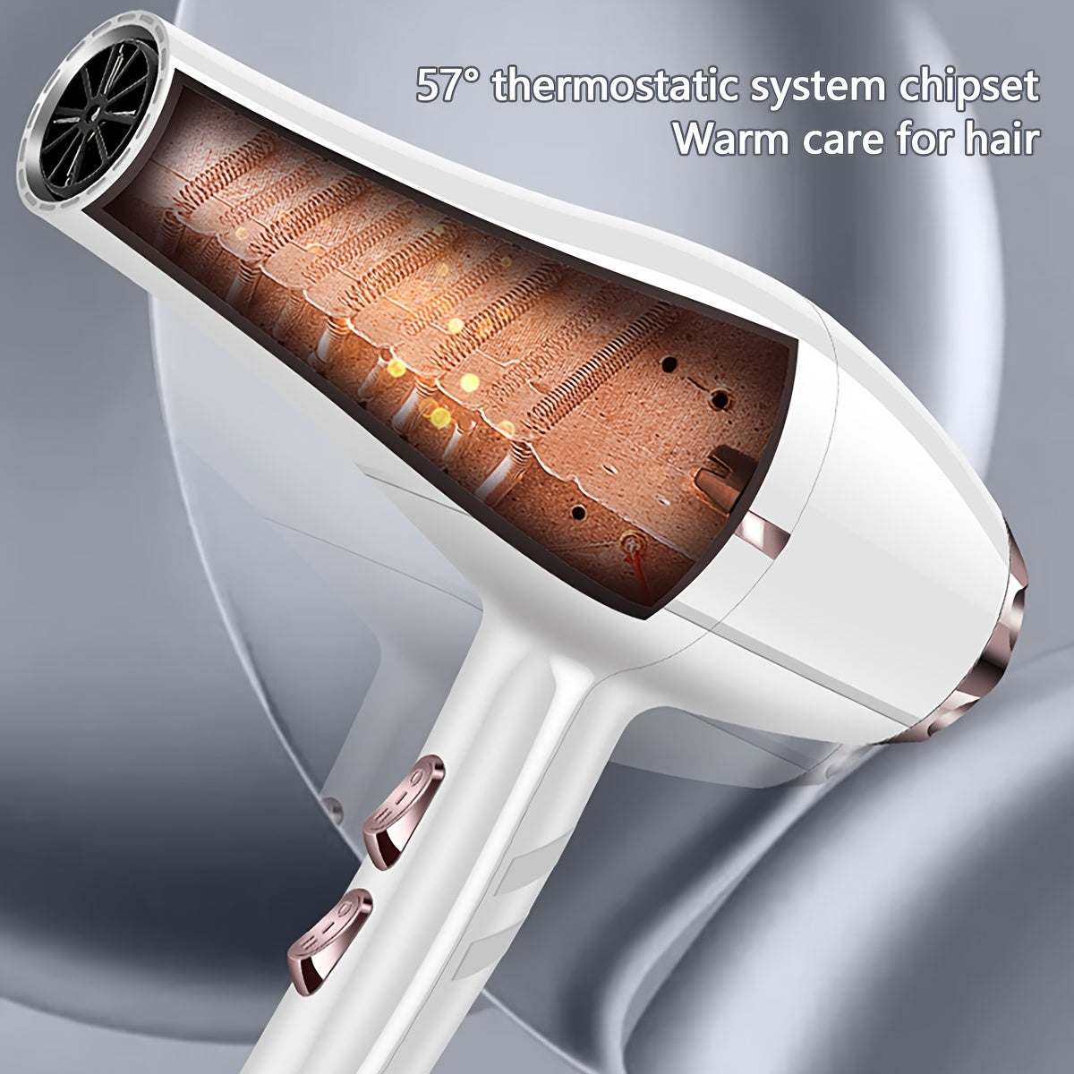 Morfone Professional Hair Dryer Set - 5-in-1 Styling Kit with Comb, Curling Iron & Nozzle JUST FIT IN