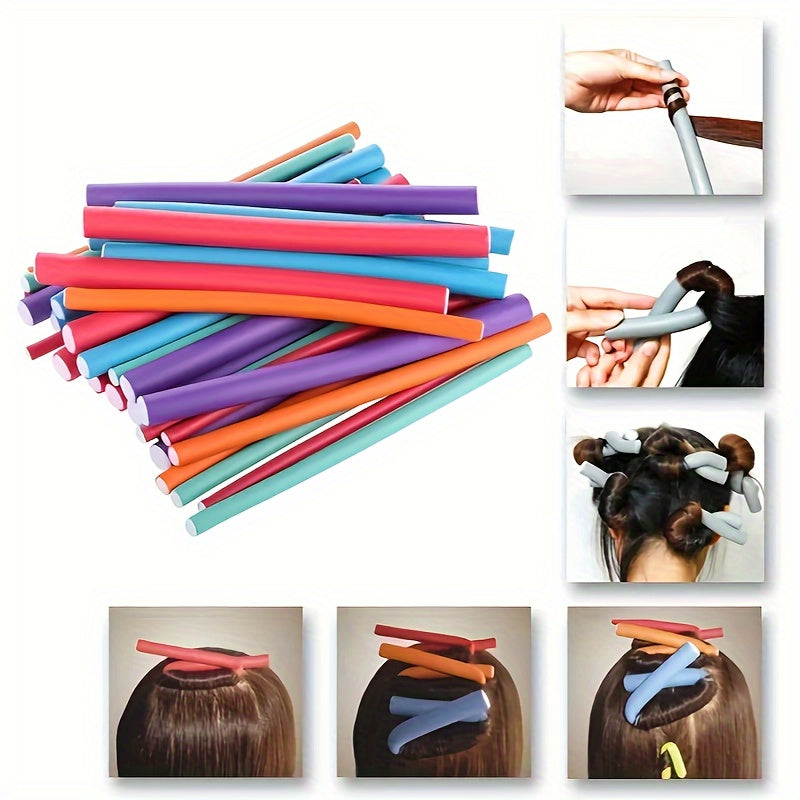 42pcs Flexible Curling Rods - No Heat Foam Hair Rollers for All Hair Types JUST FIT IN