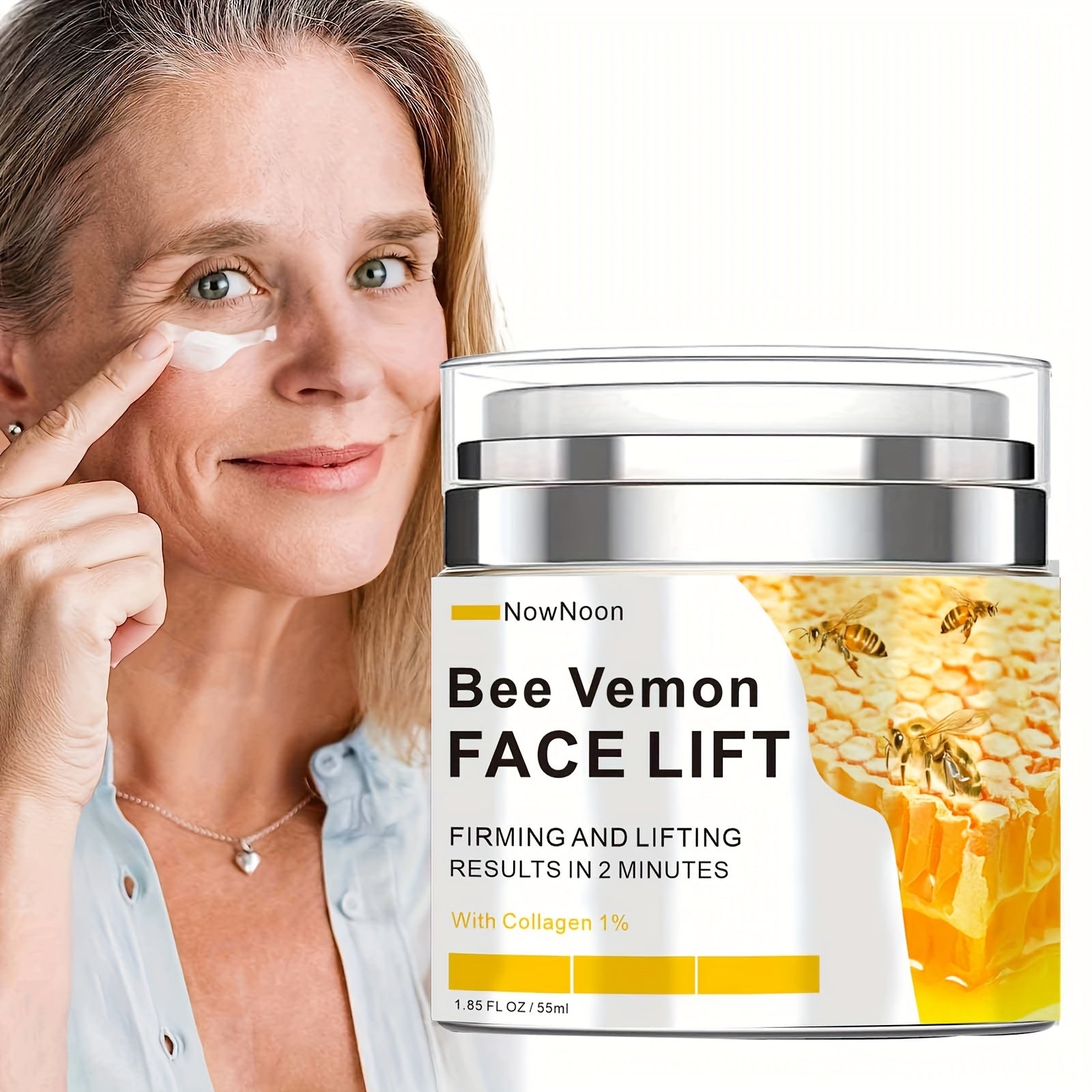 Bee Venom Instant Face Lift Cream - Tightens & Firms Skin with Hyaluronic Acid JUST FIT IN