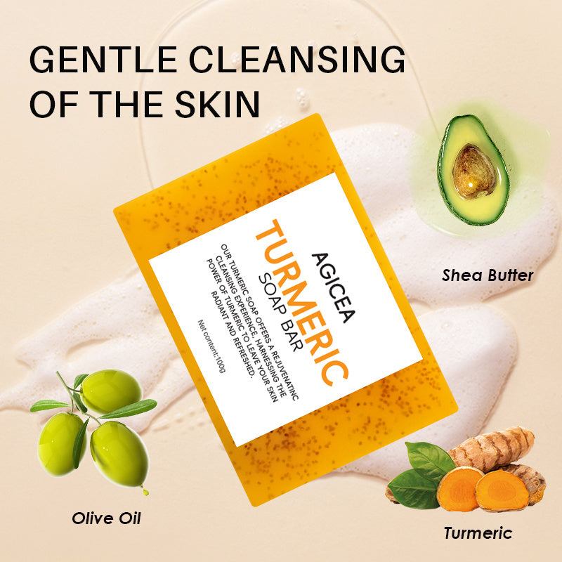 Turmeric & Kojic Acid Brightening Soap Bar Set - Natural Dark Spot Reducer & Acne Care (4 Bars + Soap Saver Bags) JUST FIT IN