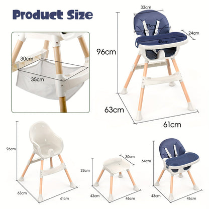 Modern Portable Baby High Chair - Adjustable Height with Double Tray JUST FIT IN