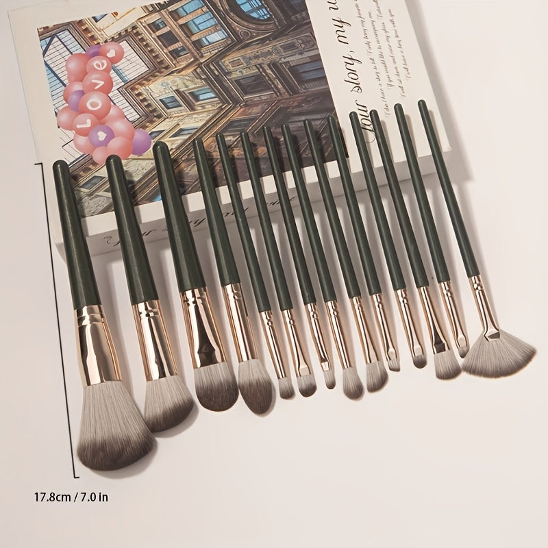 Professional Makeup Brush Set - 14 Piece Complete Collection JUST FIT IN
