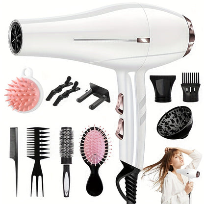 Morfone Professional Hair Dryer Set - 5-in-1 Styling Kit with Comb, Curling Iron & Nozzle JUST FIT IN