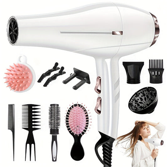 Morfone Professional Hair Dryer Set - 5-in-1 Styling Kit with Comb, Curling Iron & Nozzle JUST FIT IN
