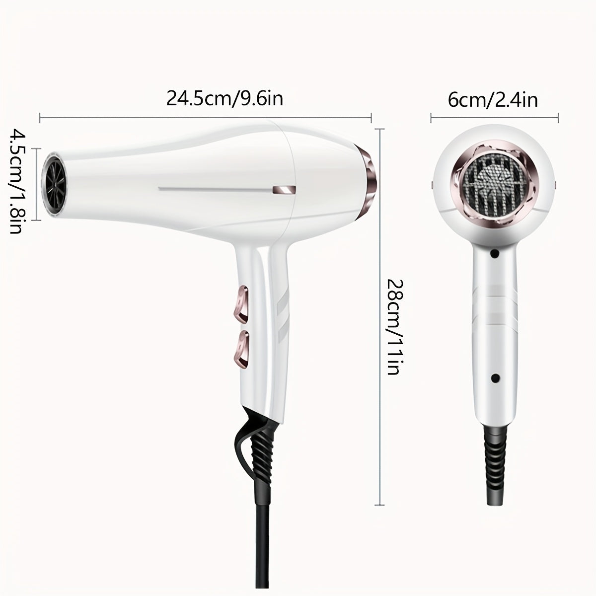 Morfone Professional Hair Dryer Set - 5-in-1 Styling Kit with Comb, Curling Iron & Nozzle JUST FIT IN