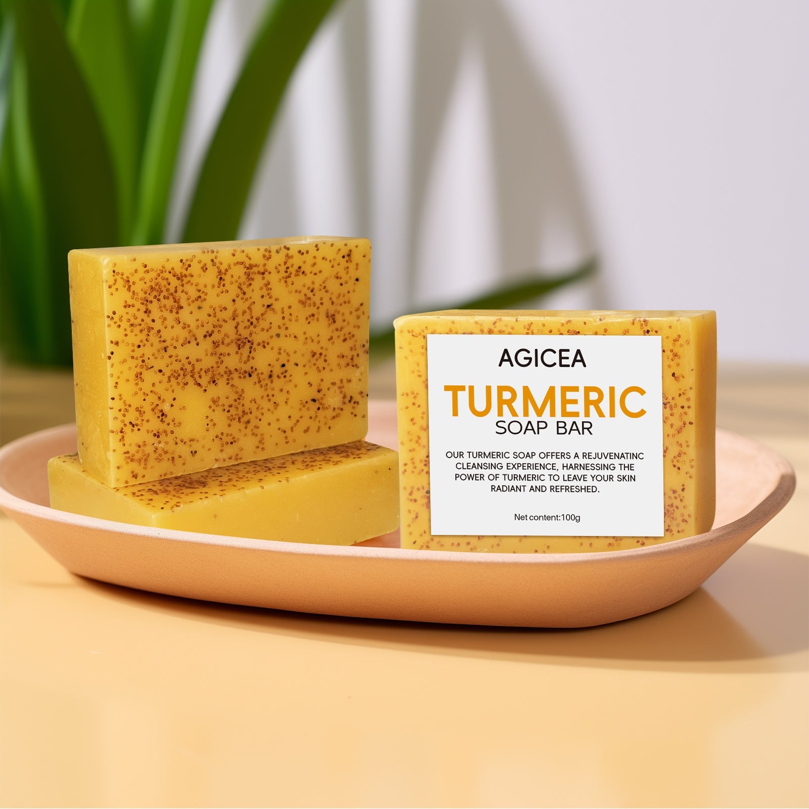Turmeric & Kojic Acid Brightening Soap Bar Set - Natural Dark Spot Reducer & Acne Care (4 Bars + Soap Saver Bags) JUST FIT IN
