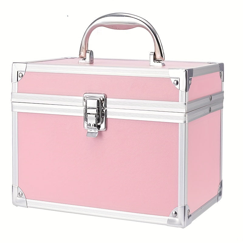 Professional Makeup Case with Mirror - Metal Cosmetic Organizer & Travel Box | JUST FIT IN JUST FIT IN