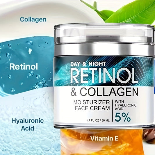 Retinol Moisturizing Cream 50ml - Anti-Aging Face Cream with Collagen & Vitamin E JUST FIT IN
