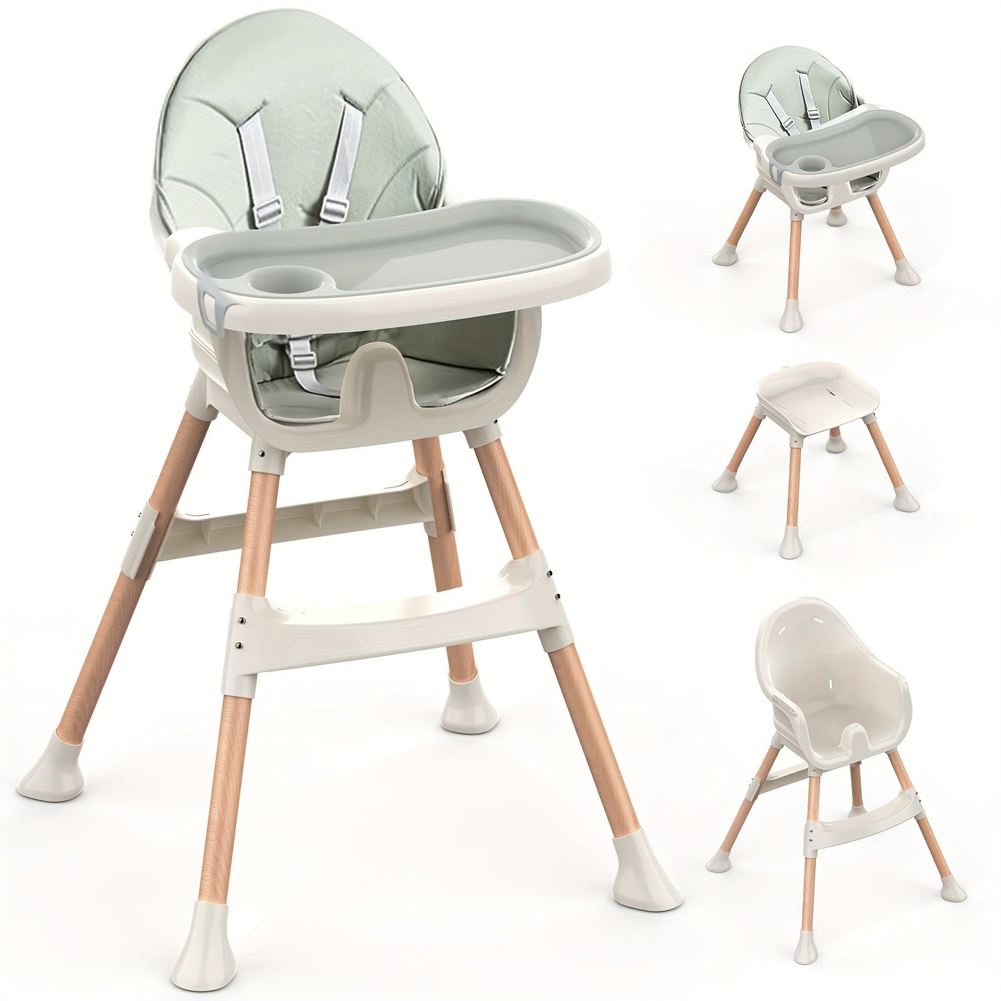 Modern Portable Baby High Chair - Adjustable Height with Double Tray JUST FIT IN