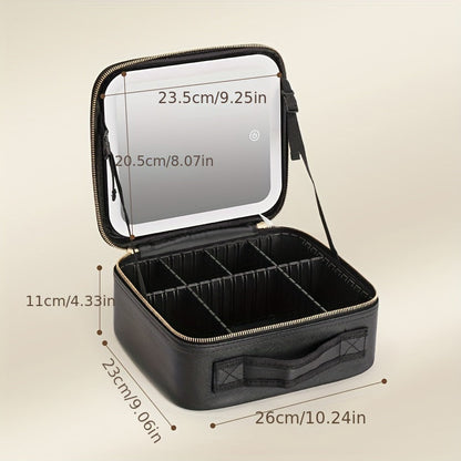 Portable Makeup Storage Case with LED Mirror - Travel Cosmetic Organizer | JUST FIT IN JUST FIT IN