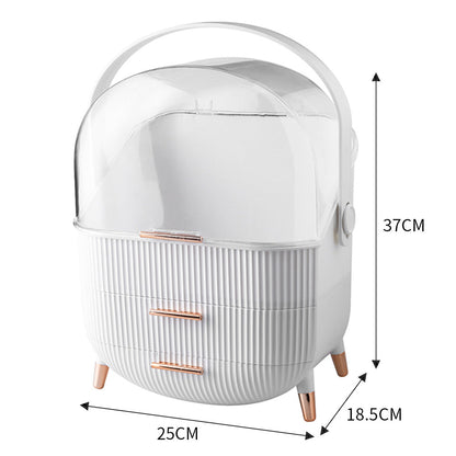 Multi-Function Makeup Organizer with Clear Lid - Dustproof Cosmetic Storage Box for Skincare & Jewelry JUST FIT IN