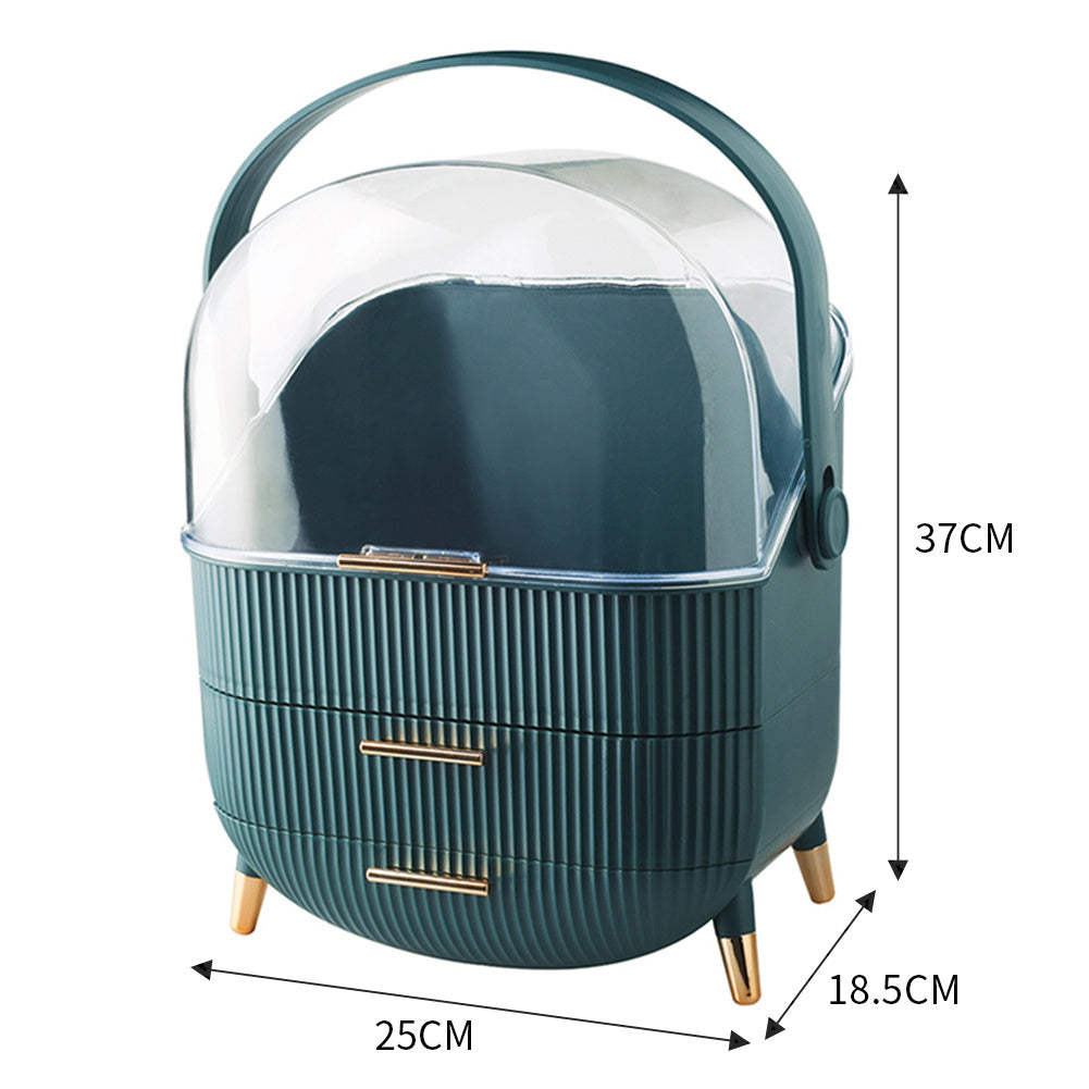 Multi-Function Makeup Organizer with Clear Lid - Dustproof Cosmetic Storage Box for Skincare & Jewelry JUST FIT IN