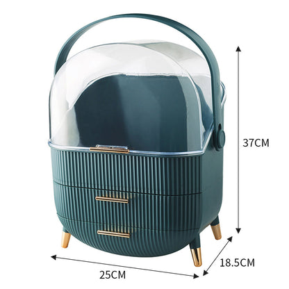 Multi-Function Makeup Organizer with Clear Lid - Dustproof Cosmetic Storage Box for Skincare & Jewelry JUST FIT IN