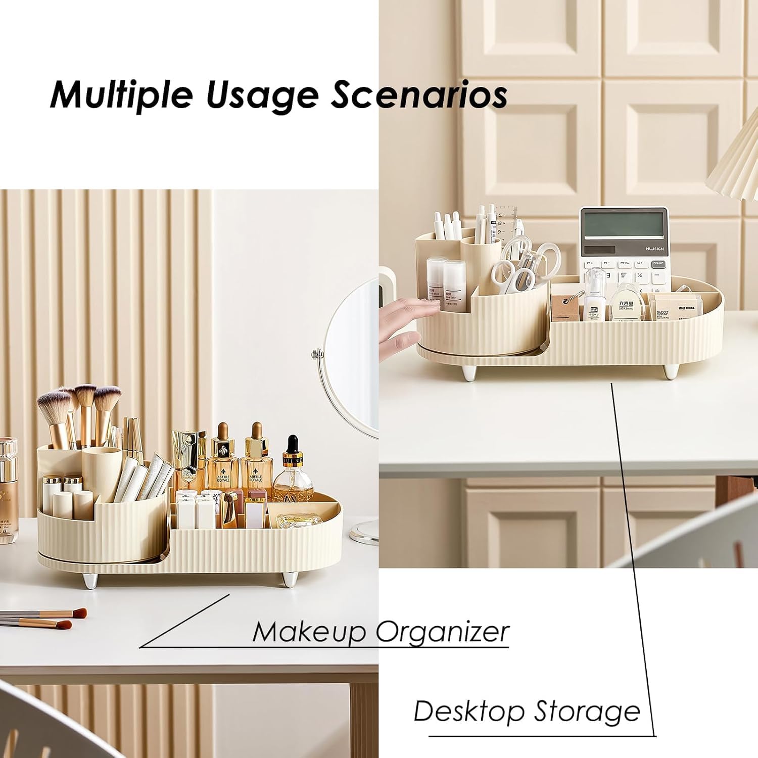 360° Rotating Makeup Organizer - Large Capacity Cosmetic Storage JUST FIT IN