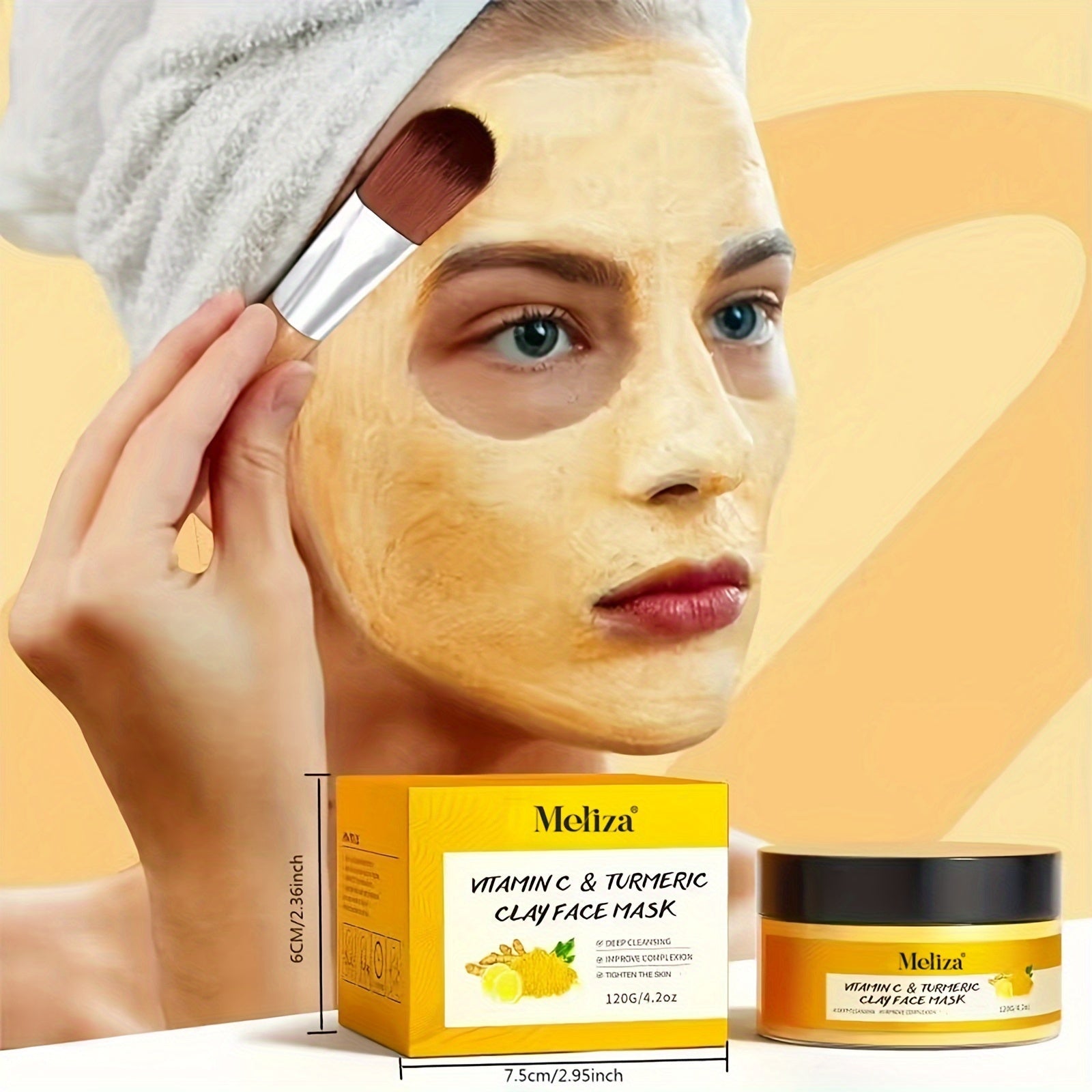 Turmeric & Vitamin C Deep Cleansing Facial Mask - Pore Refining Mud Mask JUST FIT IN