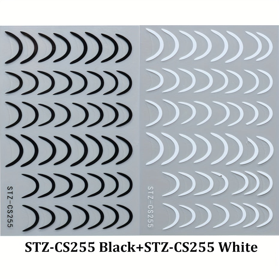 3D French Tip Nail Stickers - Self-Adhesive Metallic Nail Art Decals | JUST FIT IN JUST FIT IN