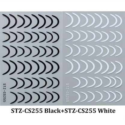 3D French Tip Nail Stickers - Self-Adhesive Metallic Nail Art Decals | JUST FIT IN JUST FIT IN