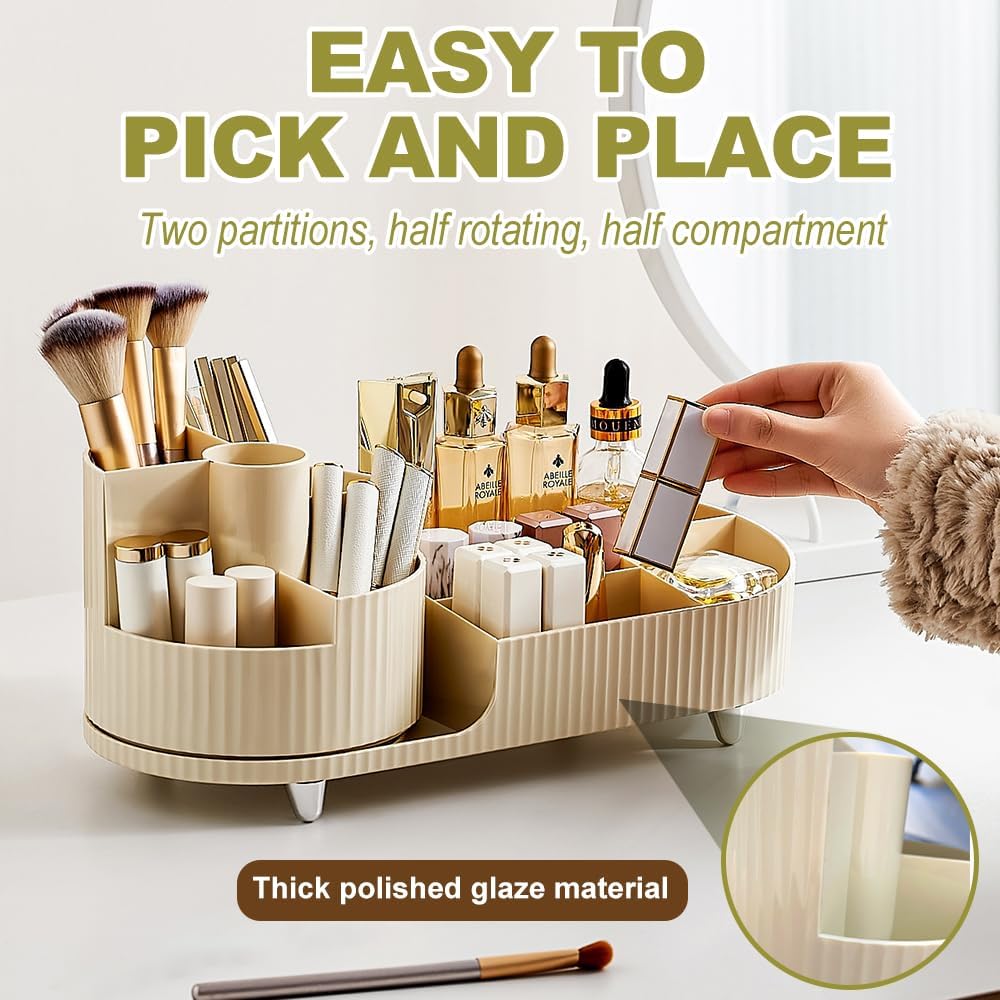 360° Rotating Makeup Organizer - Large Capacity Cosmetic Storage JUST FIT IN